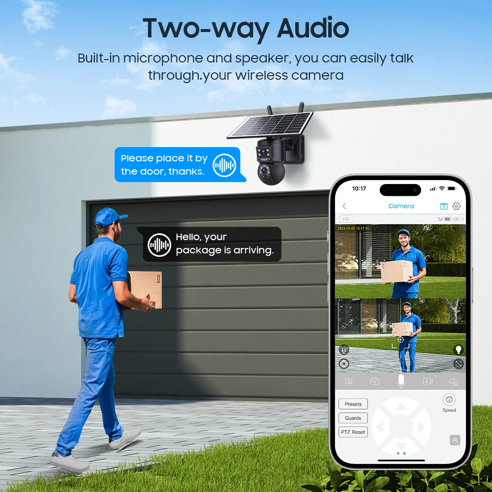 Dual Lens 4G Camera Solar PIR Human Detection Night Vision Waterproof Security Video IP Camara 8MP 4K Battery CCTV Monitor