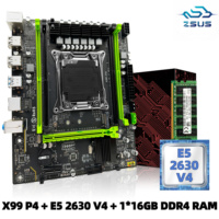 ZSUS X99 P4 Motherboard Set Kit With Intel LGA2011-3 Xeon E5 2630 V4 CPU DDR4 16GB  (1*16GB) 2133MHZ RAM Memory NVME M.2 SATA