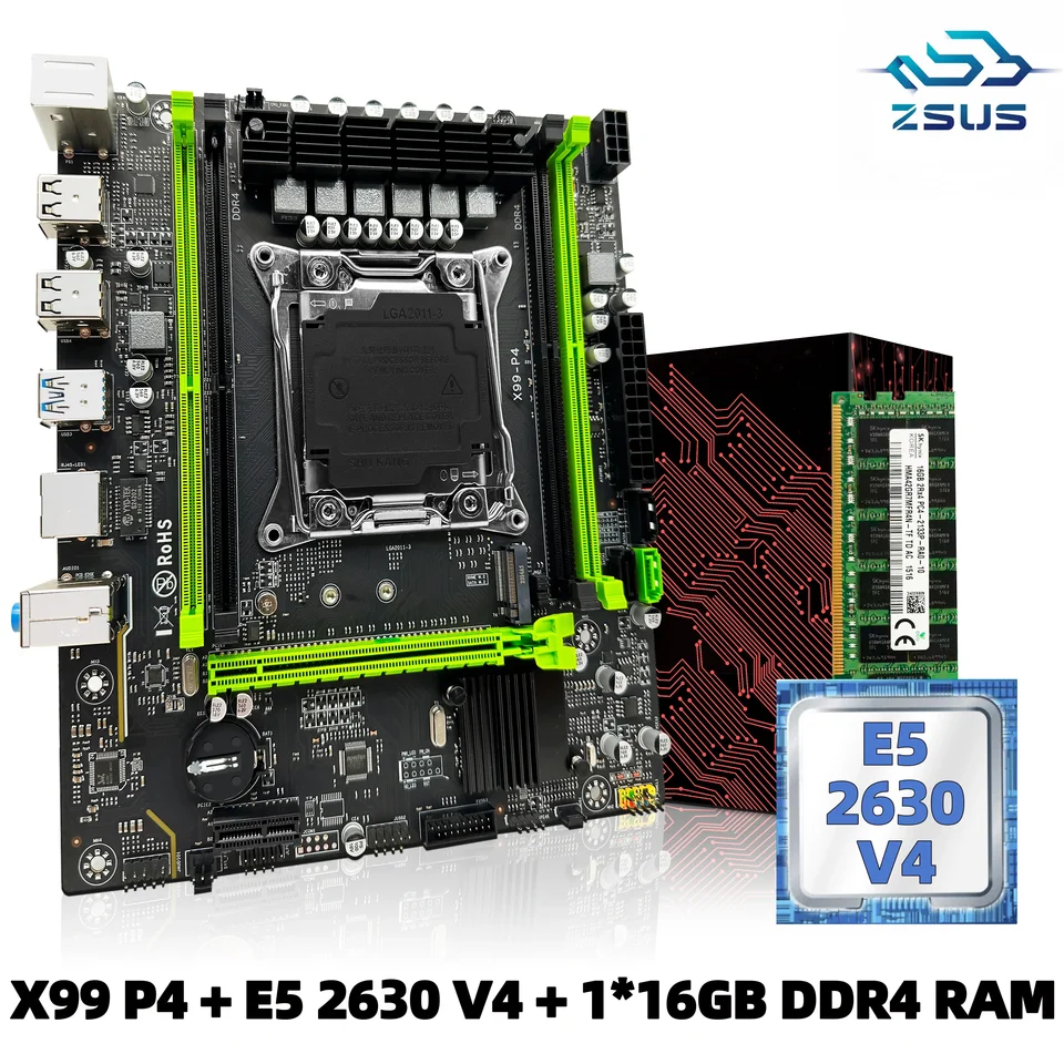 GA-X99-UD4 マザーボード LGA 2011-3 E5 2630v4 ZSUS X99 P4 Motherboard Set Kit With Intel LGA2011-3 Xeon E5 2630