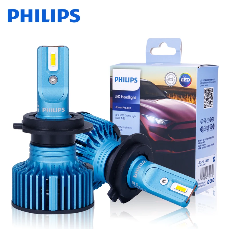 

Лампа Philips Ultinon Pro3013 для фар головного света, H4, H7, H11, HB3, HB4, 9005, 9006, 6000K, яркая белая, 2 шт.