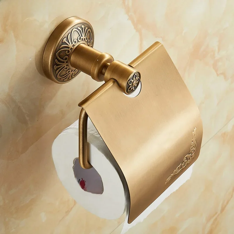 ., Solidny aluminiowy uchwyt na papier toaletowy Antyczny mosiądz Kolorowe pudełko na papier toaletowy Klasyczne akcesoria łazienkowe YT-14292 — zdjęcie 2