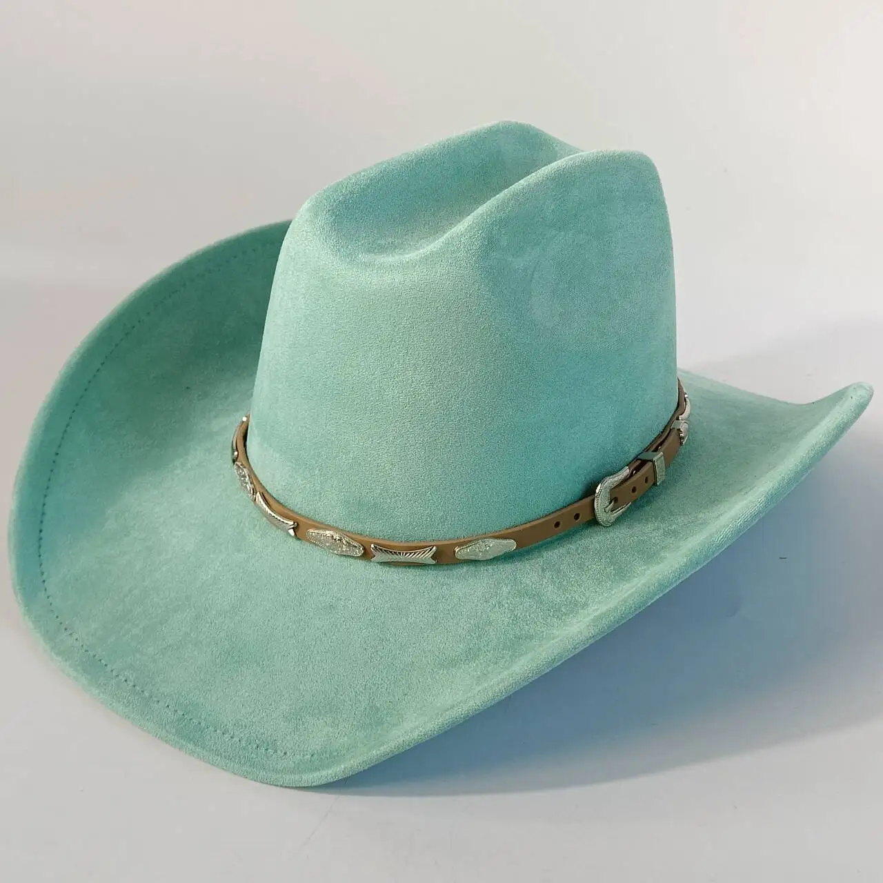 

Suede cowboy hat wide-brimmed cowboy hat with accessories Western cowgirl party hat Panama hat riding Mexican wide-brimmed hat