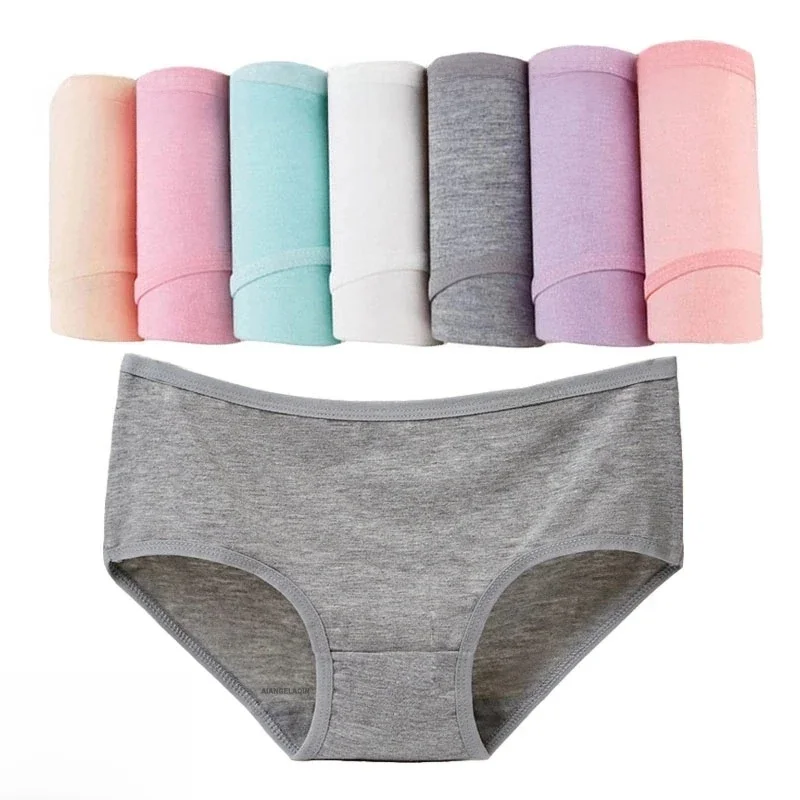 7 sztuk/partia Bielizna Plus Size Damskie Majtki Bawełniane Dziewczęce Figi Seksowna Bielizna Szorty Majtki Jednolite Figi Damskie Intymne M-4XL — zdjęcie 2