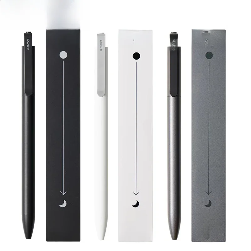 KACO Gelschreiber, Press-Signaturstift, Schreibwaren, Metall-Stiftclip, 0,5 mm, schwarze Tinte, schnell trocknend, großes Fassungsvermögen, 800 m, glattes Schreiben