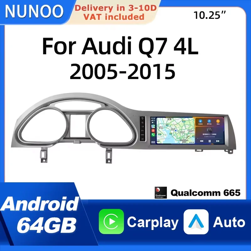 Image of Kabelloses Carplay Android Auto Multimedia-Display für Audi Q7 4L 2005-2015 Auto Smart Systems Stereo Radio Audio Navigation