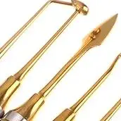 

6Pcs Dental Composite Resin Filling Spatula Titanium Plated Head Resin Filler Set Thick Handle Restoration Set Dental Instrument