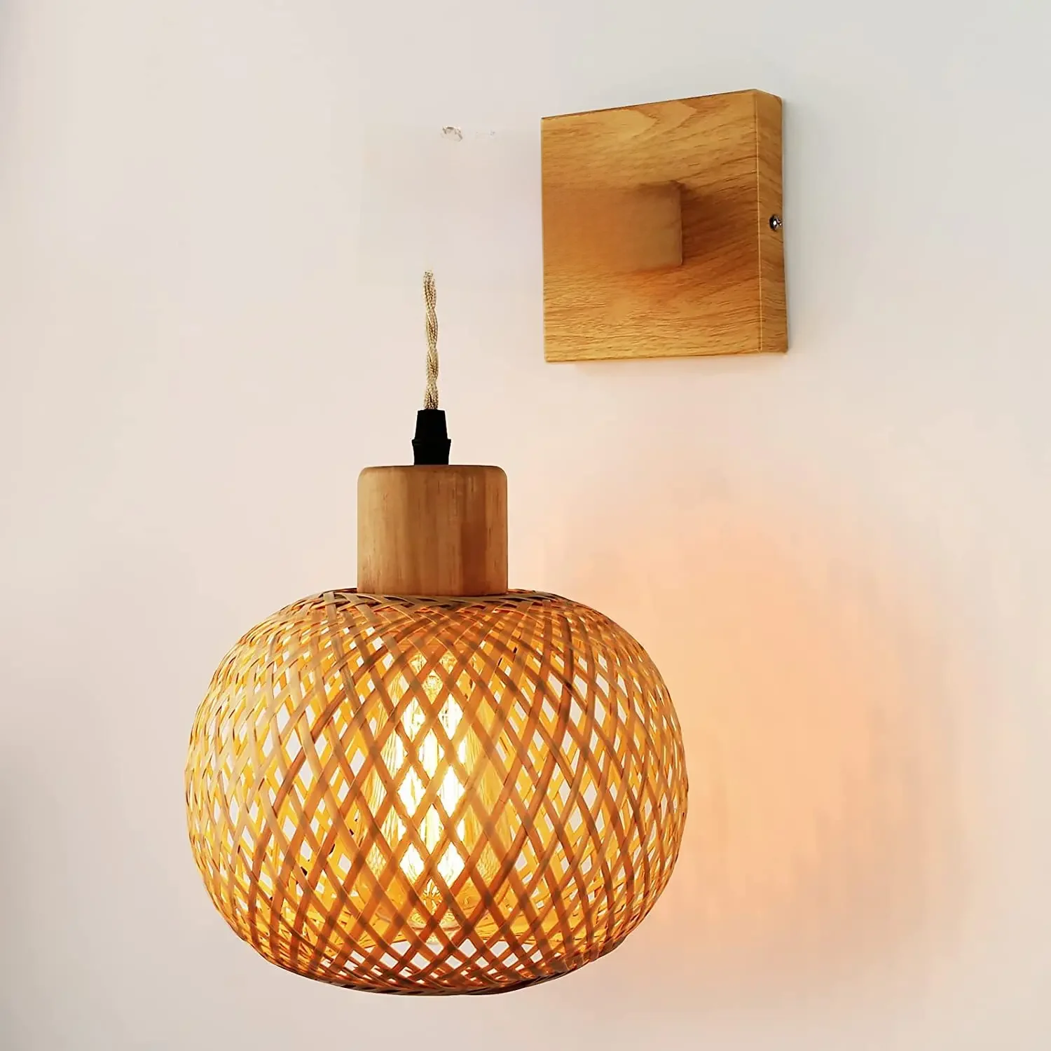 Applique Murale en Bambou de Style Japonais Rétro, Éclairage en Rotin pour Restaurant, oral et, Chambre à Coucher, Ferme, Campagne, Nik, Arrière-plan