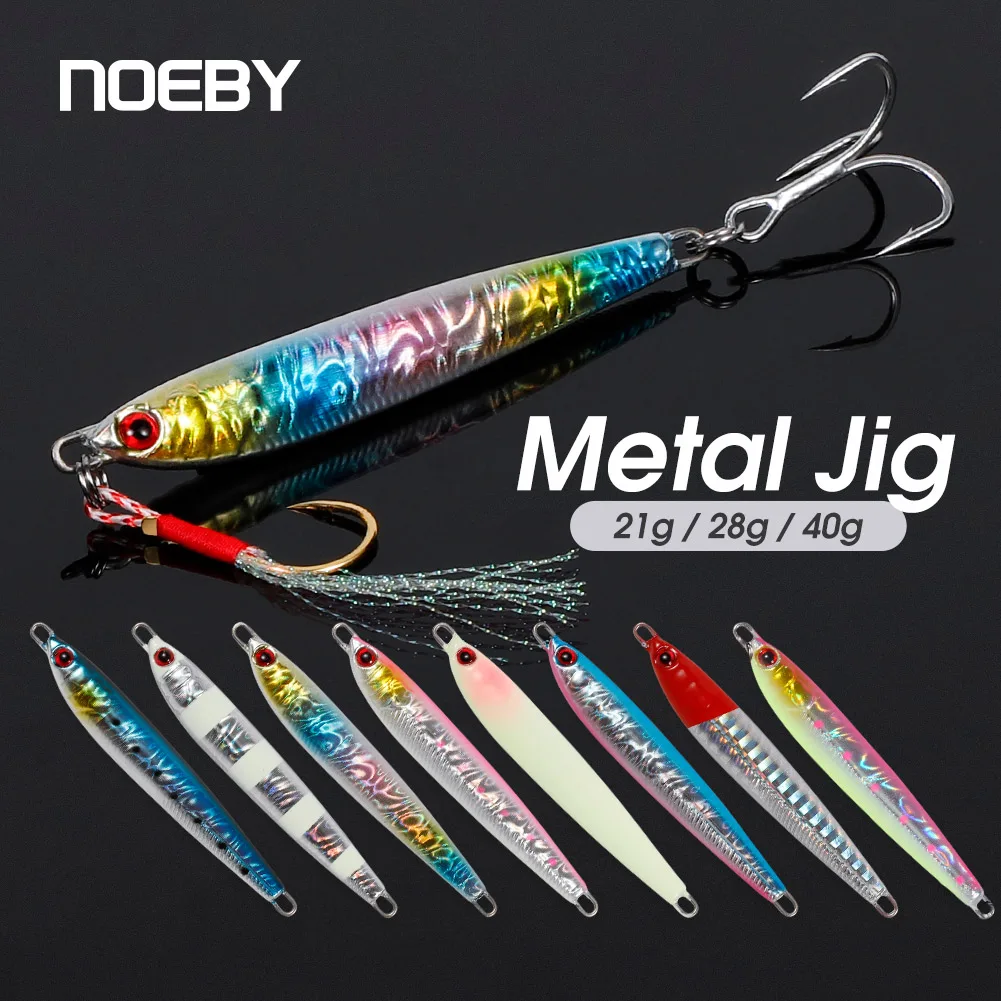 Noeby  21g 28g 40g  Metal Jig Fishing Lure Long Casting Hard Bait Spoon Artificial Wobblers Saltwater Winter Fishing Tackle