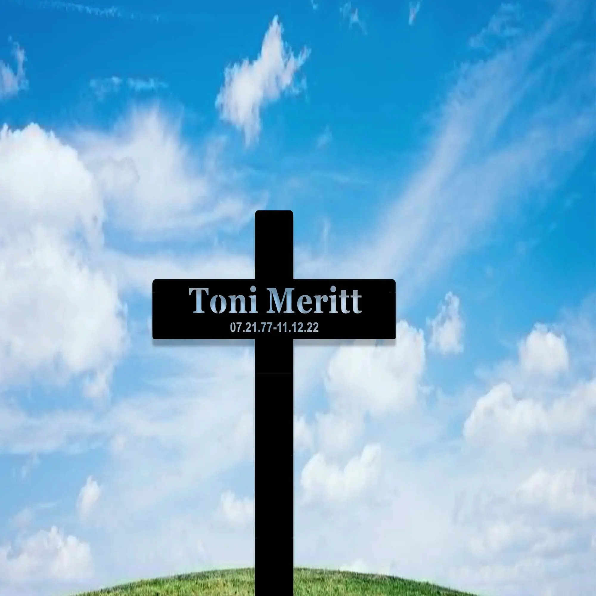 Custom Metal Cross Memorial Stake,Grave Marker,Personalized Cross Stake,Loss Of Loved One Garden Stake,In Memory Cross