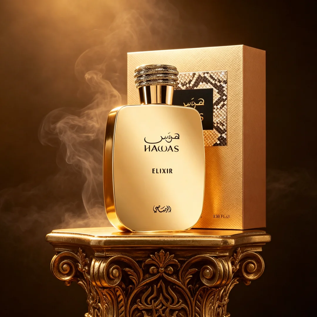 Perfume Masculino Hawas Elixir 100ml EDP Aroma Oriental Amadeirado Alta Fixação Presente Ideal