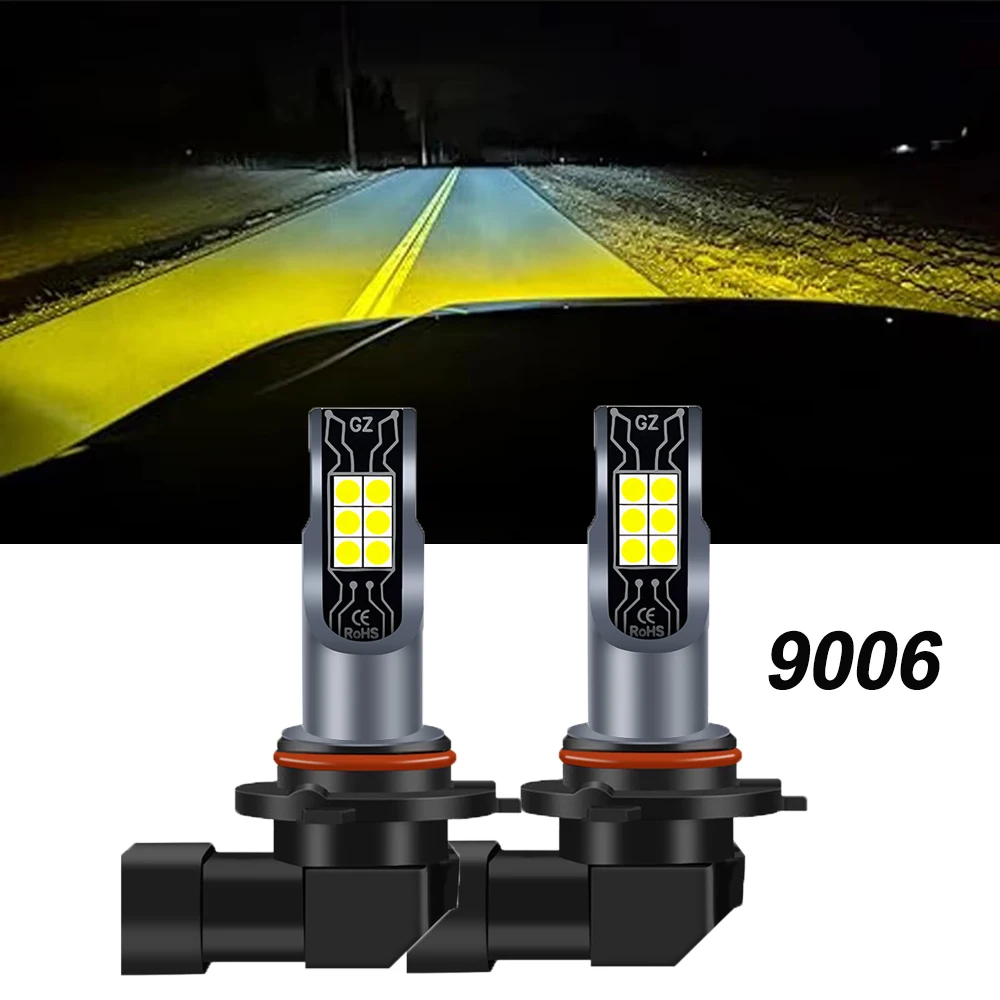 

Противотуманные фары 9006, 3000K, золотисто-желтые, 10000 лм, сверхъяркие, на 600% ярче, улучшенная видимость, светодиодные противотуманные лампы