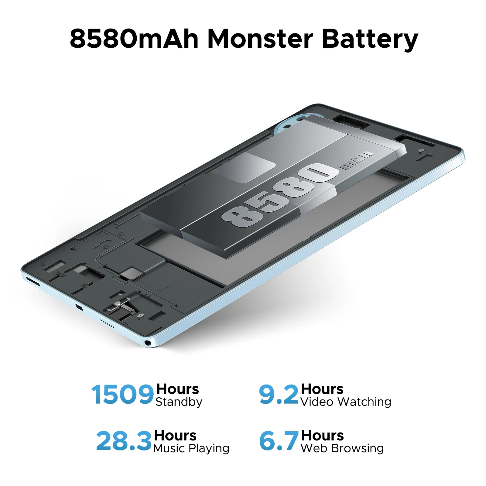 DOOGEE U11 Android 16 Tablet 11 شاشة فائقة الوضوح 90 هرتز وذاكرة وصول عشوائي 4 جيجابايت وذاكرة قراءة فقط 128 جيجابايت وبطارية 8580 مللي أمبير في الساعة مكبر صوت مزدوج يدعم Widevine L1