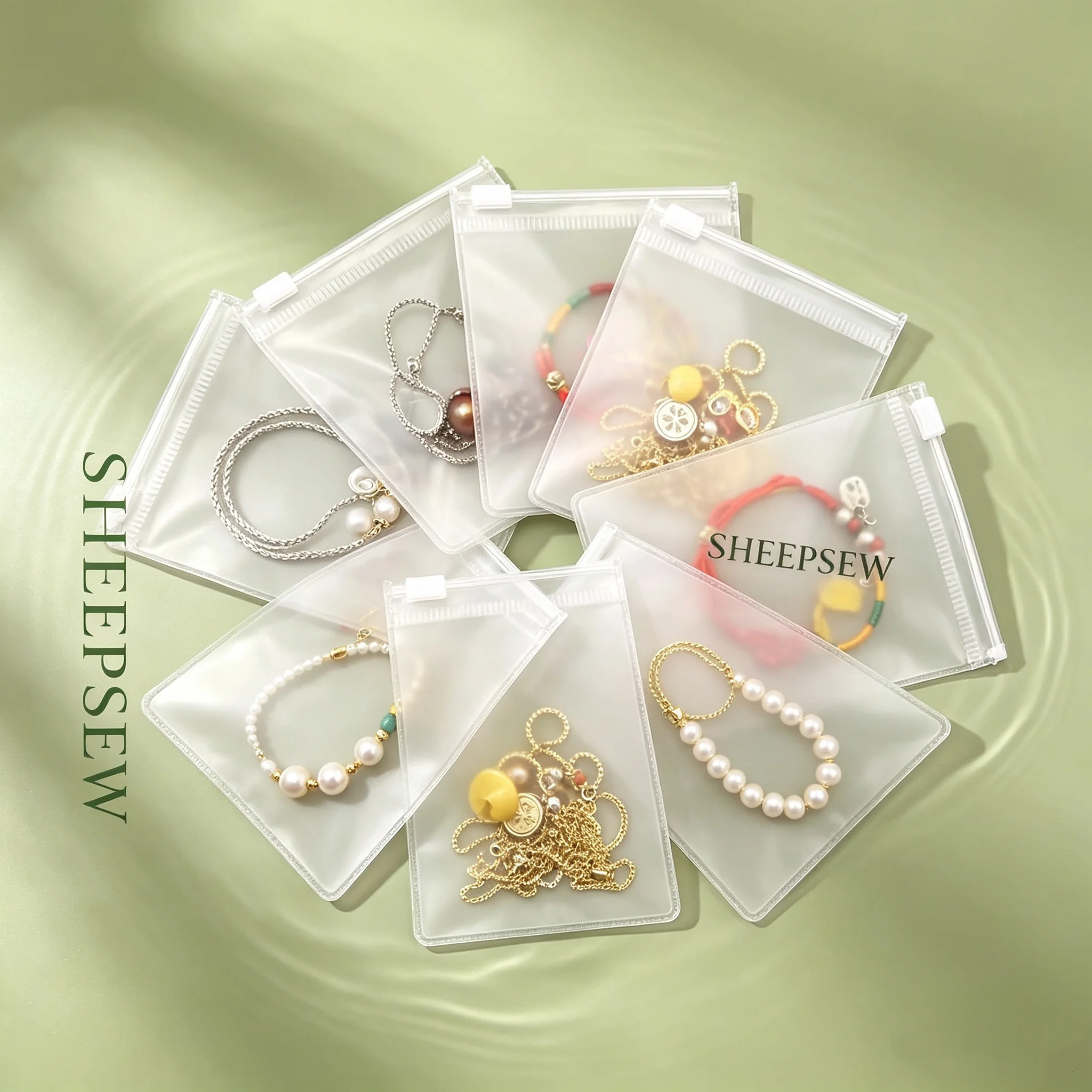 50pcs Custom Jewelry Packaging Plastic Bags with Logos, Pvc Clear/frosted Jewelry Pouch, Small Zipper Bag for Big Earrings