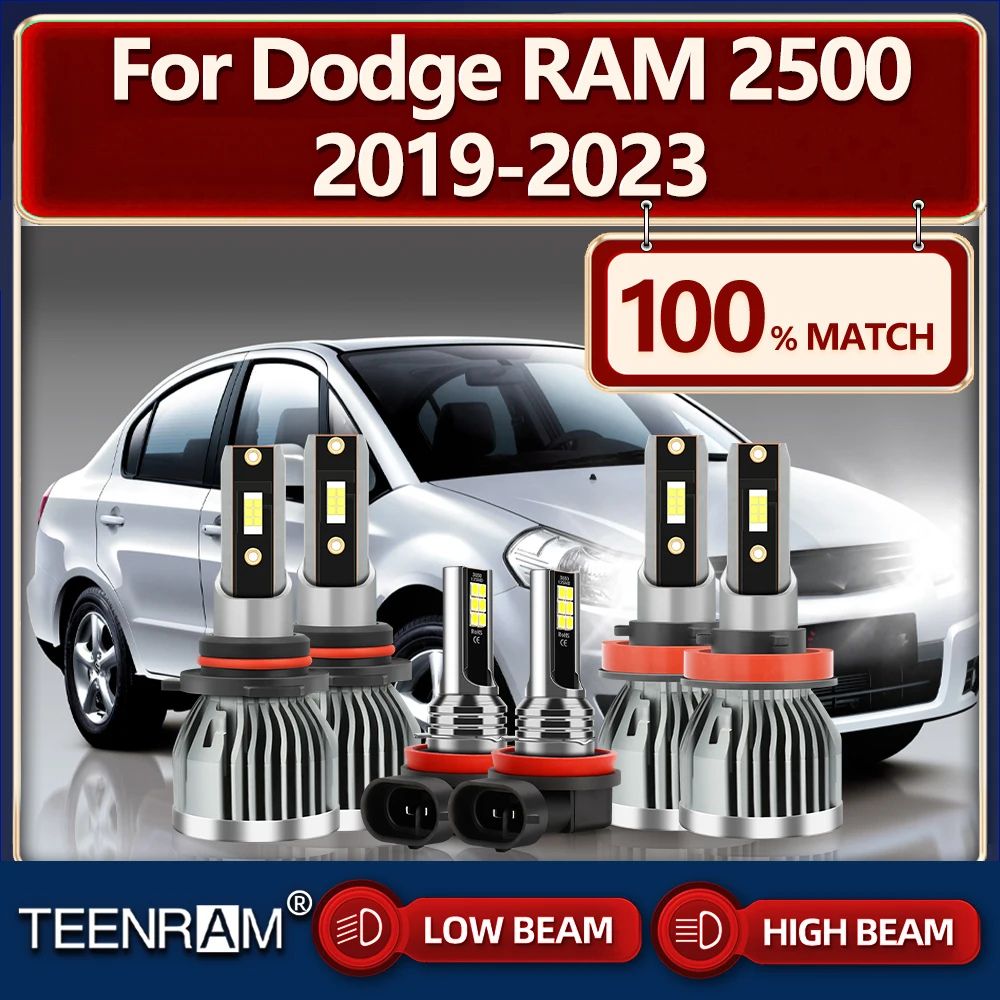 

360W LED Car Headlight Bulbs 6000K White 12V Fog Lights 60000LM High Low Beam For Dodge RAM 2500 2019 2020 2021 2022 2023