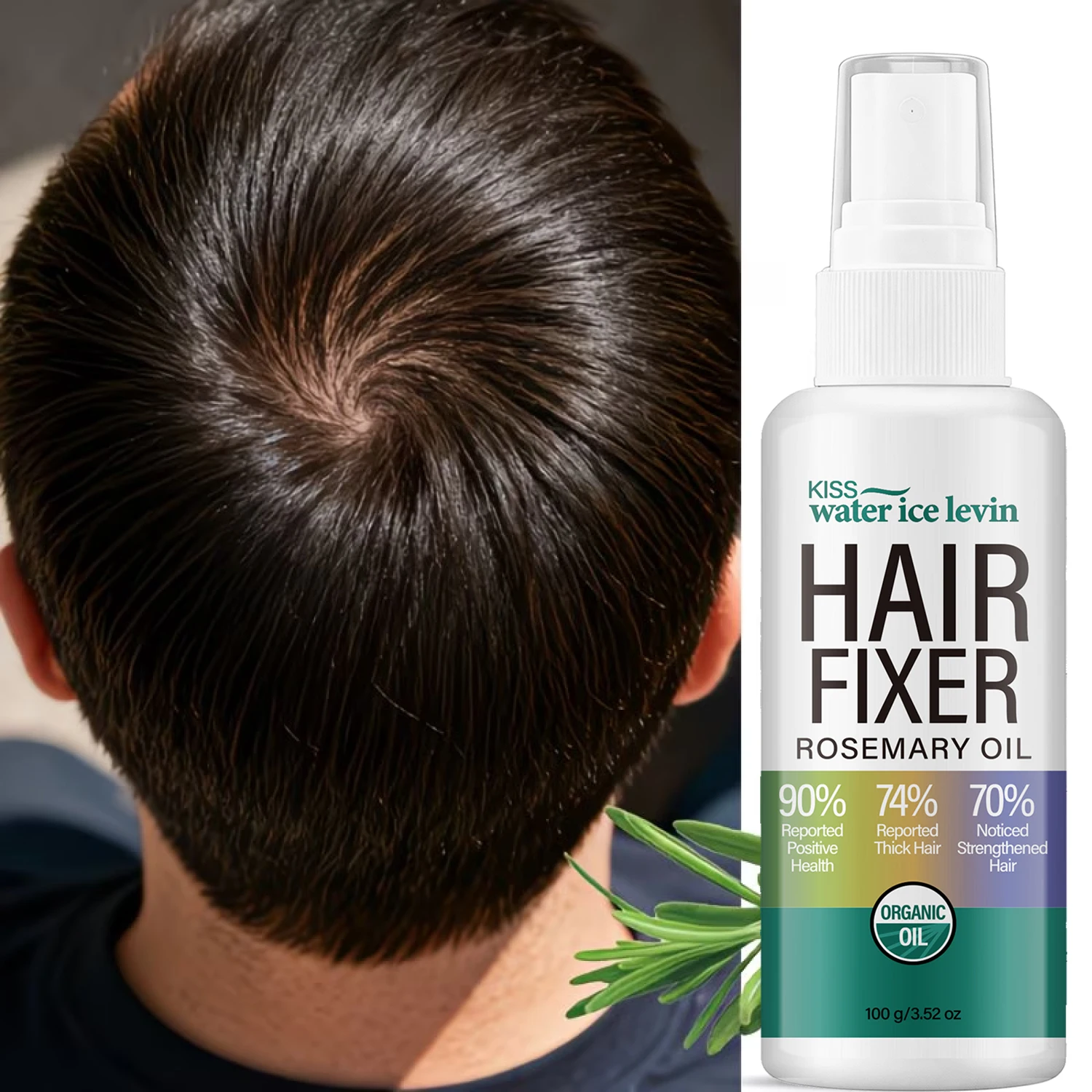 Water Ice Levin Rosemary Oil Hair Fixer Spray 100g Collagen Bee Venom Nourish Strengthen Hair Smooth Tame Frizzy Hair Mist