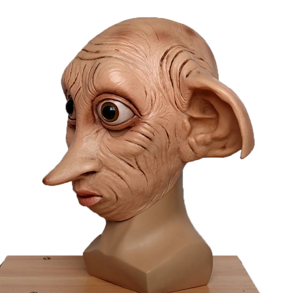 Dobby Halloween Latex Mask, One Size Fits Most People, Halloween Party Supplies, Champagne Color