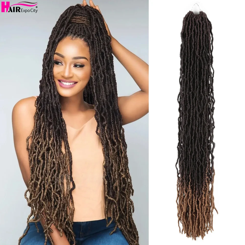 

Nu Faux Locs Crochet Hair 36inch Synthetic Soft Locs For Butterfly Locs Pre Looped Goddess Locs Crocher Braids Hair Extensions