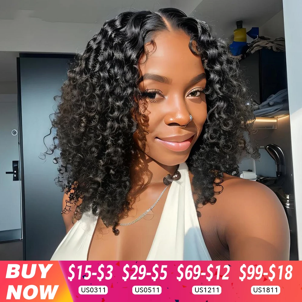 

Бесклеевые парики 6x4 Глубокая волна Боб Парики из человеческих волос для женщин Отбеленные узлы Парик шнурка Предварительно выщипанные Предварительно вырезанные кружевные готовые к ношению парики