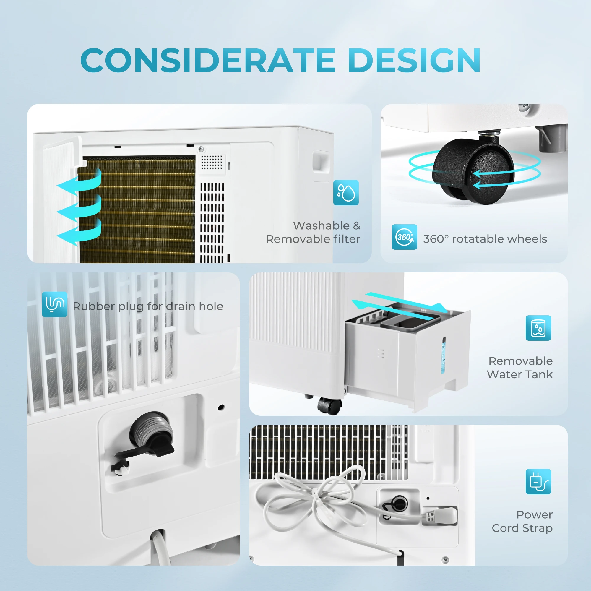 مزيل رطوبة للطابق السفلي ، كبير مربع. قدم ، خزان مياه جالون ، 4 أوضاع 55 باينت ، تصريف تلقائي ، منزل