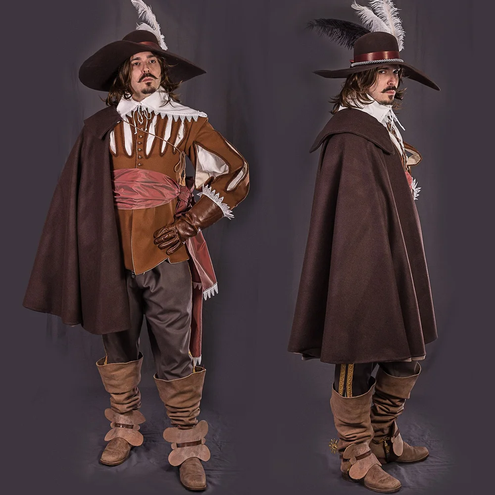17. Jahrhundert Herren Renaissance Musketier Kavalier Kostüm Steampunk Tudor Adliger König Herzog Kostüm Mittelalterlicher Ritter Umhang Anzug