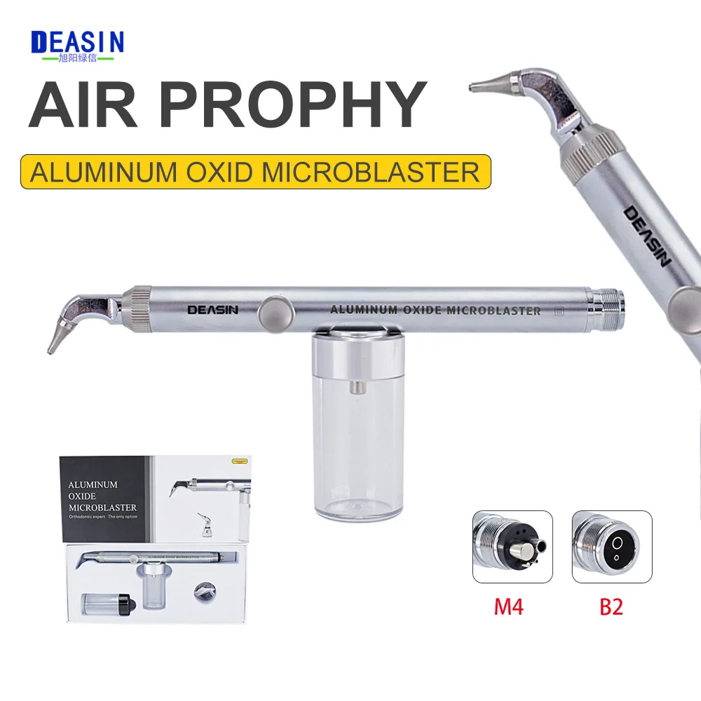 

DEASIN 2in1 Dental Aluminum Oxide Micro Blaster Air Polisher Abrasion Microetcher Air Prophy Tools 2/4Holes