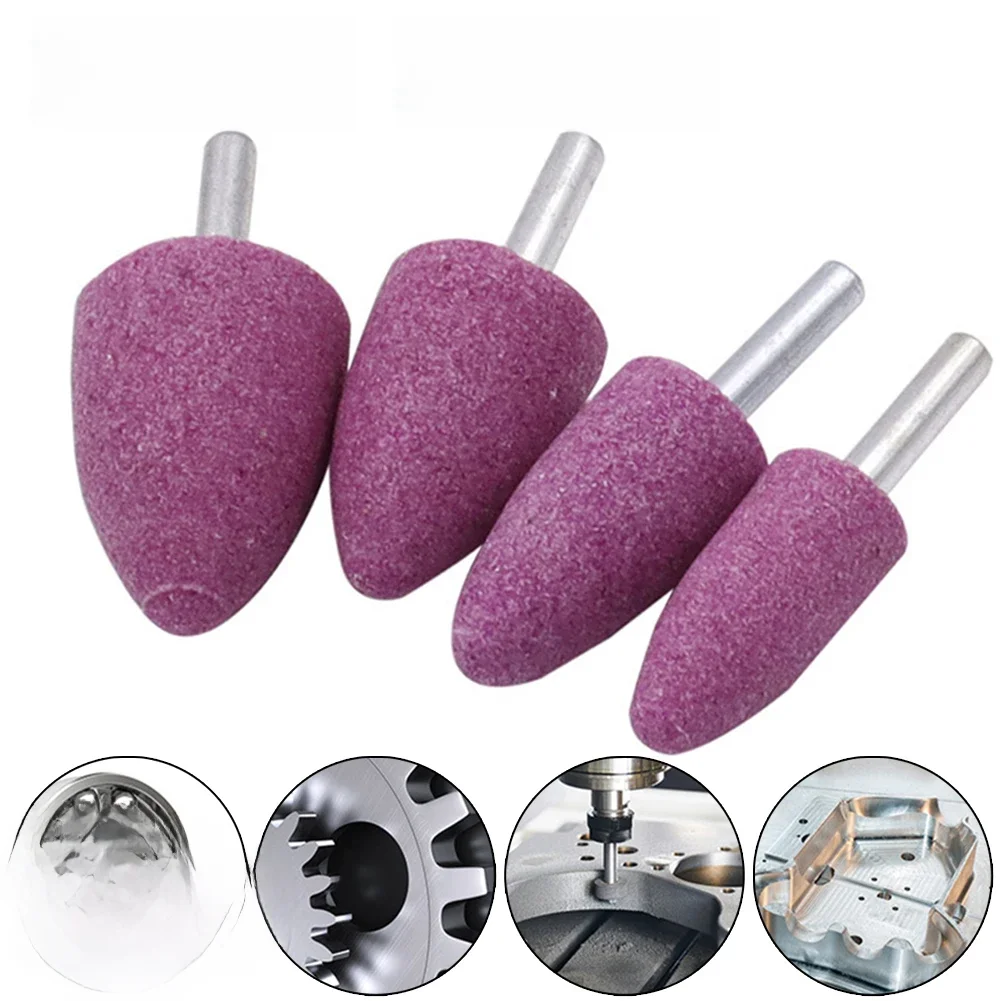 Tête de meulage conique en corindon rouge, tige de 6mm, pour le polissage et l'élimination de la rouille, mini brosse pour perceuse, 1 pièce