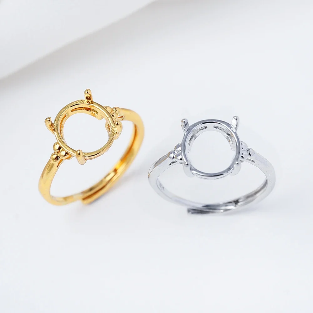 3Pcs 4 Claw Oval Adjustable Ring Settings Brass 18K Gold Plated Semi Mount Moissanite Ring Base For Diy Rings Jewelry Making ﻿ — zdjęcie 2