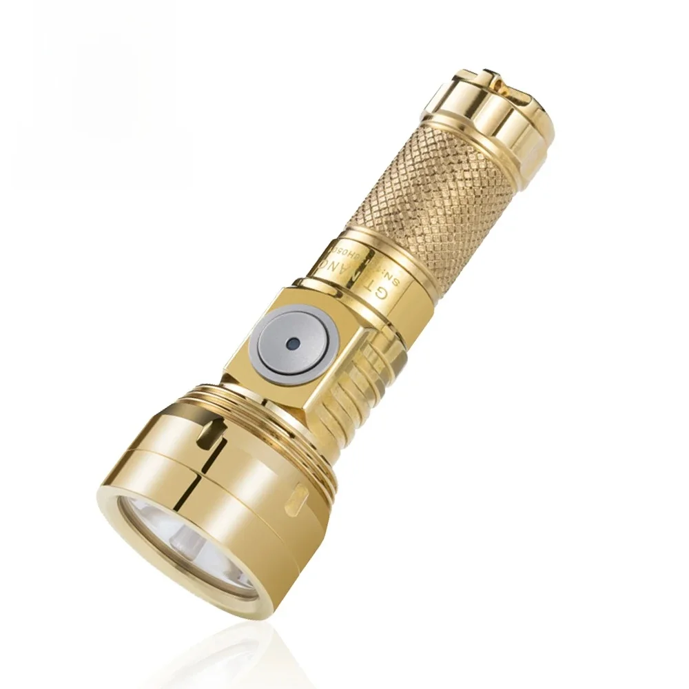 Lampe de poche LED EDC 700 Lumen, lanterne de camping en laiton, USB Type C 10280/10750, lampe rechargeable, portée 400M, lumière extérieure GT NANO 3.0