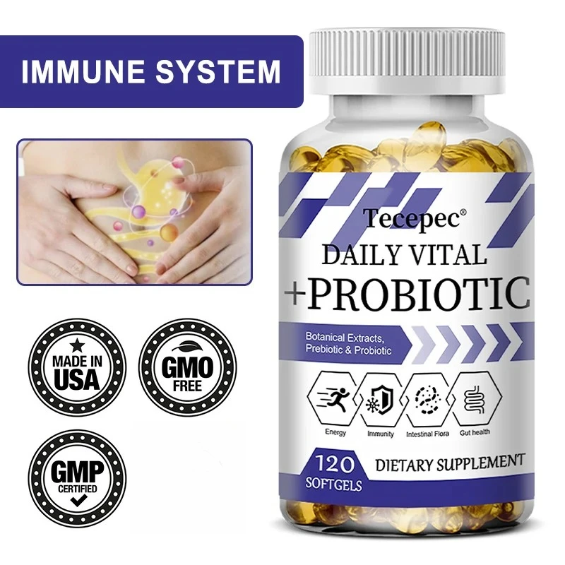 

Daily Vital + Probiotic - Contains Plant Extracts, Prebiotics & Probiotics To Provide Energy, Immunity &Balance Intestinal Flora