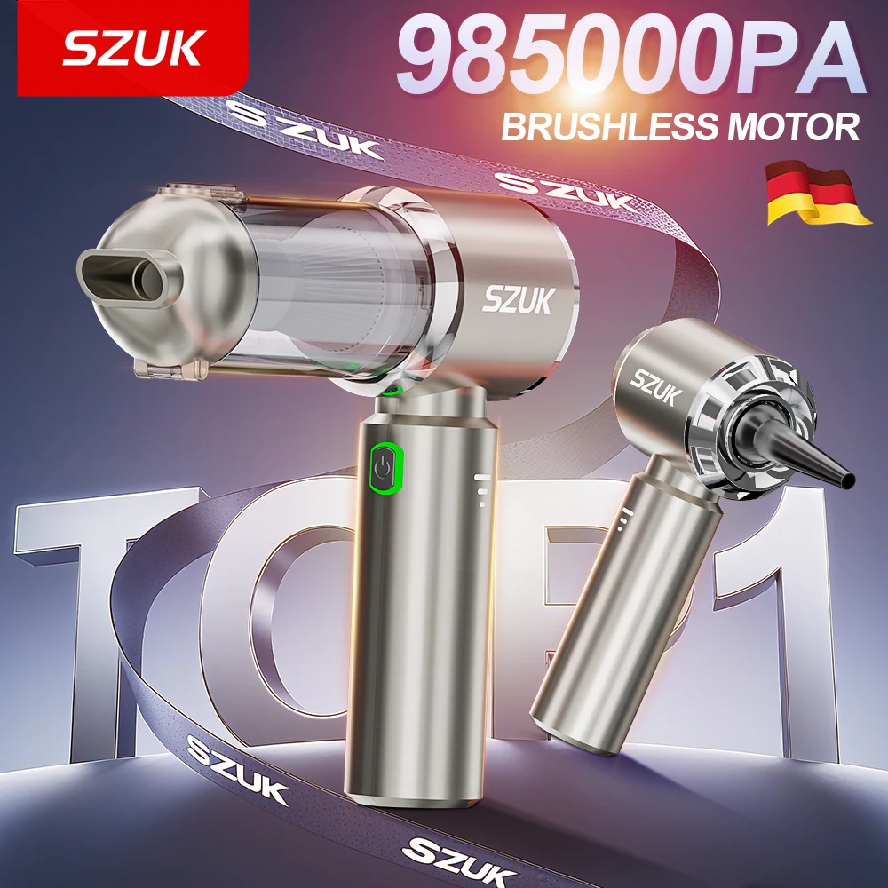 SZUK NEW Car Vacuum Cleaner 985000PA Strong Suction Handheld Portable Cleaning Machine Wireless Mini Vacuum Cleaner Car Cleaner