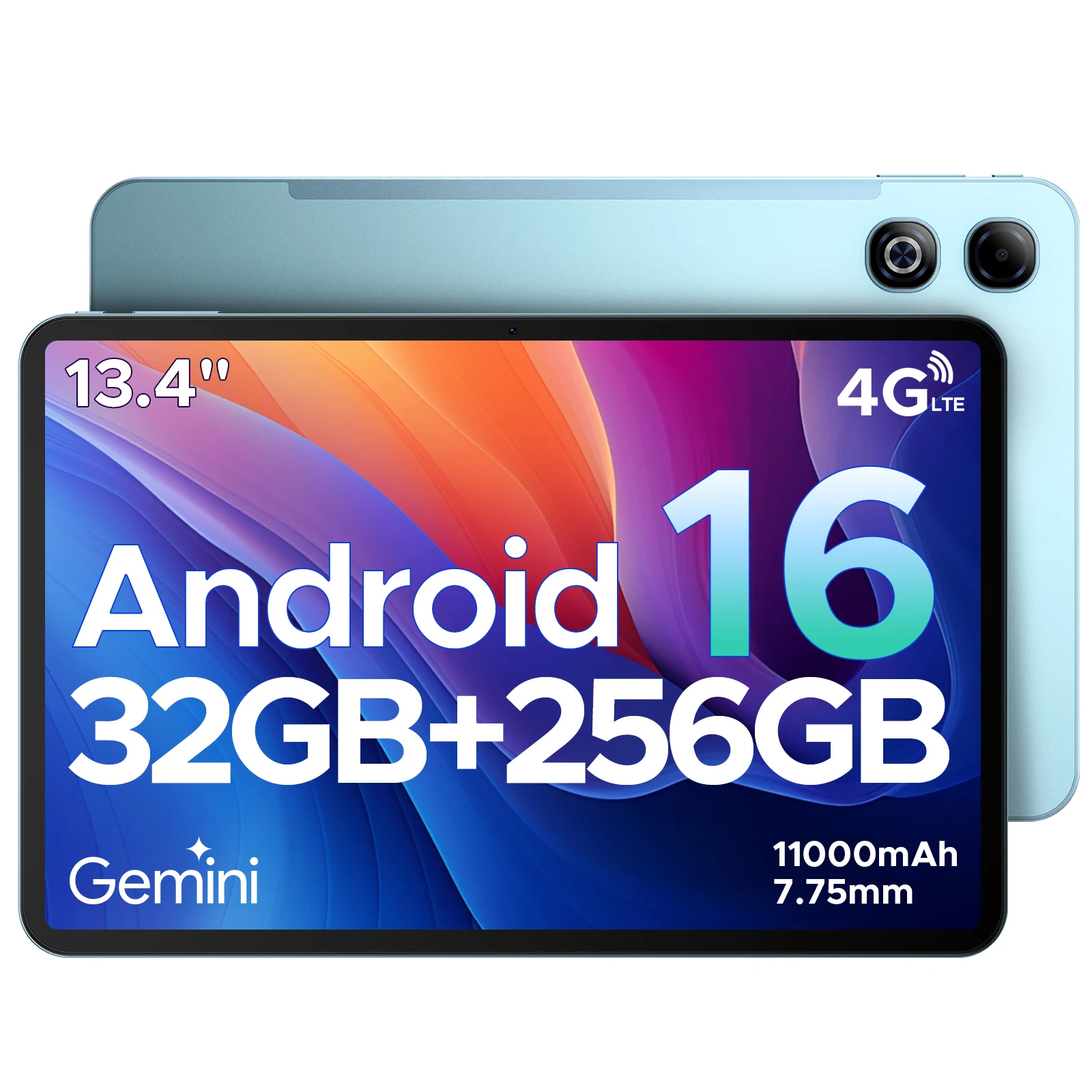 DOOGEE Tab G6 Max Tablet Android 16 32GB+256GB 13.4'' 90Hz Display 11000mAh Batterij 7.7mm Ultradun UNISOC T7280 Widevine L1