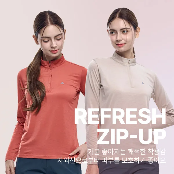 Refresh Camiseta de manga larga con cremallera para mujer (St31Lt042M)