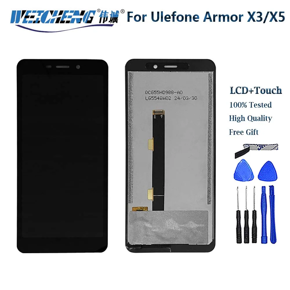 Для Ulefone Armor X3 X5 Pro ЖК-дисплей с цифровым преобразователем сенсорного экрана в сборе Armorx5 запасные части