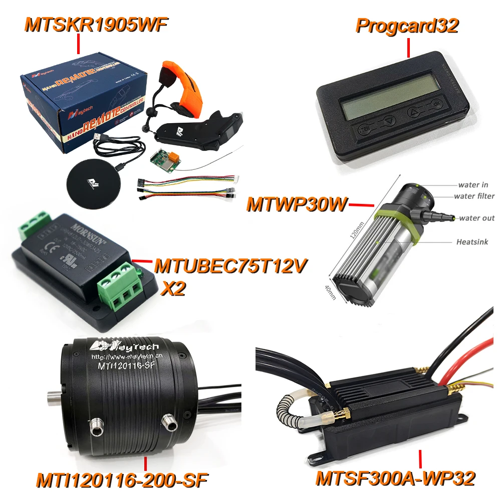 

MAYRC Waterproof Kit with 300A ESC 120116 100KV/200KV Motor with Watercool-ed Progcard IP68 Remote Water pump Voltage Regulator