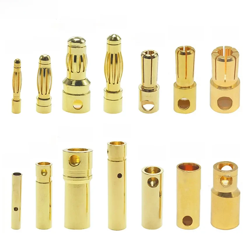 10x2mm 3mm 3.5mm 4mm 5mm 5.5mm 6mm bateria RC pozłacana kula wtyczka bananowa wysokiej jakości męskie złącze typu Bullet bananowy — zdjęcie 2