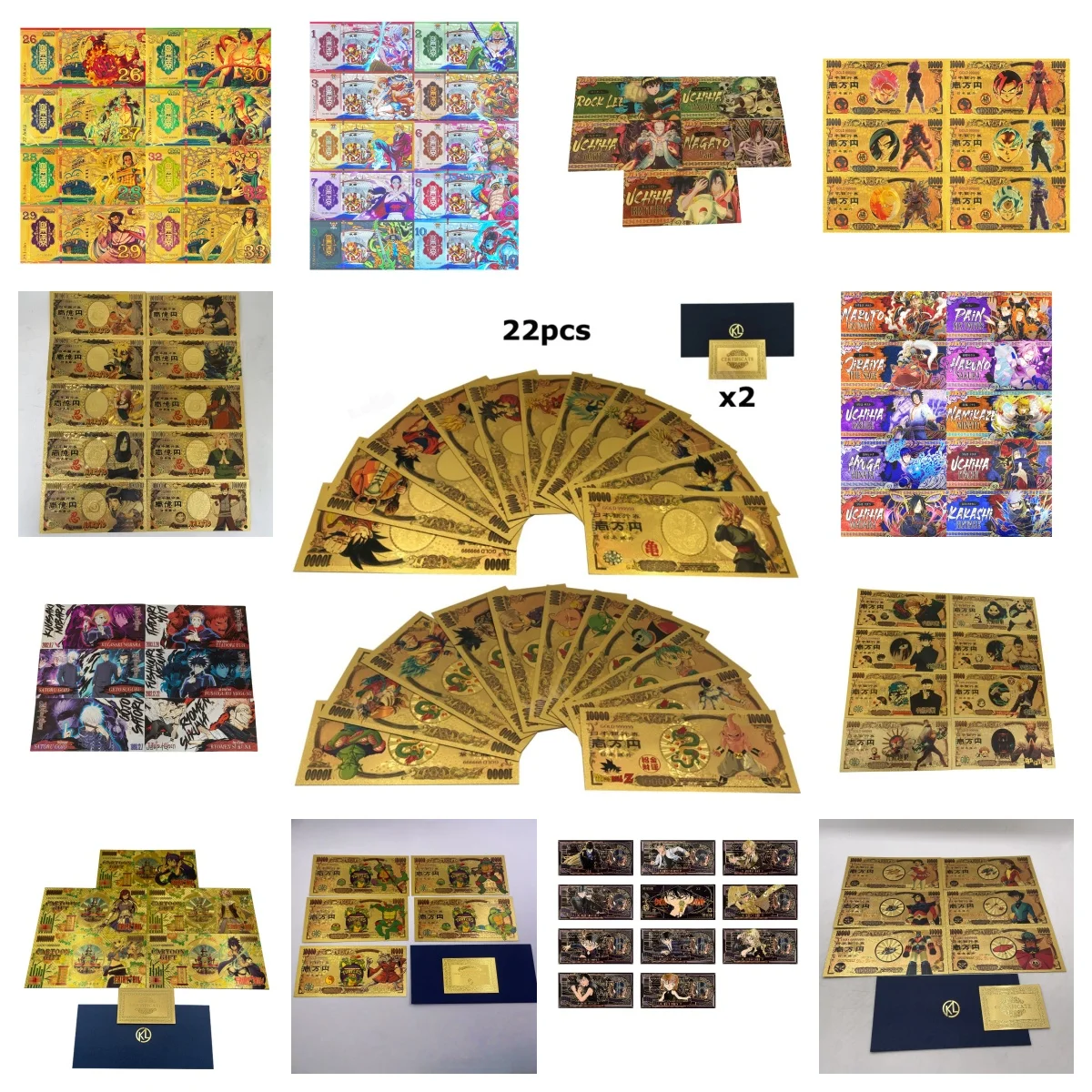 

Все стили японского аниме Золотая банкнота Наруто/Цельный/Карь дракона Золотые коллекционные карты и наборы карточек для коллекции периферийных устройств