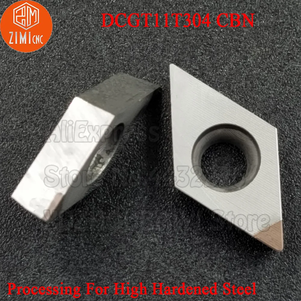 2pcs DCGT11T304 CBN DCGT 11T304 CBN Diamond Inserts Turning Tools CNC Cutter Lathe Blade for cutting cutter steel metal processi