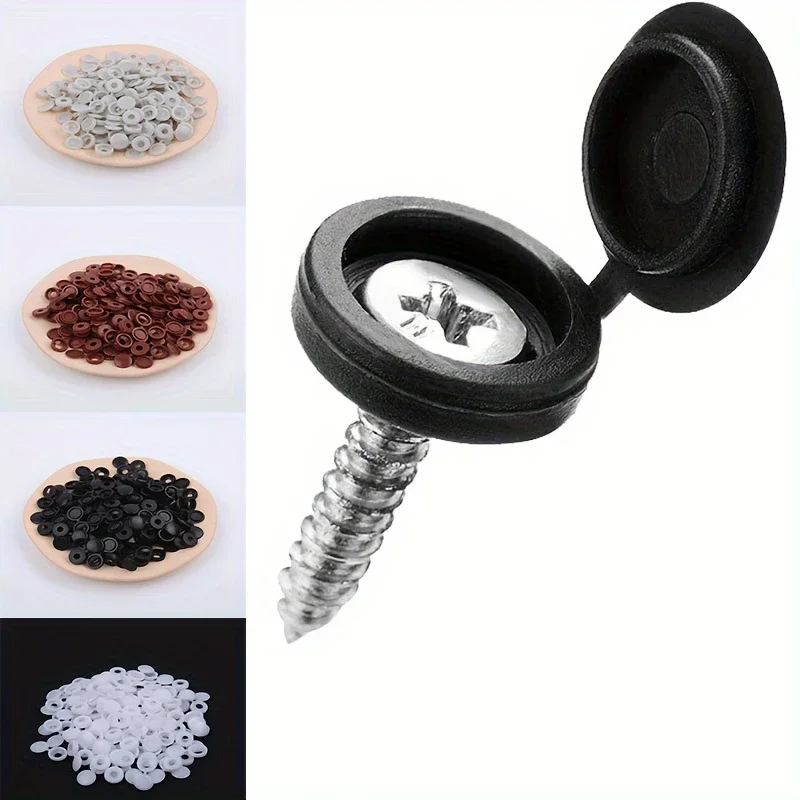 50 stks/zak Praktische Scharnierende Plastic Schroef Vouw Snap Beschermkap Knop Moeren Cover Bouten Beschermen Meubels Decor - afbeelding 2