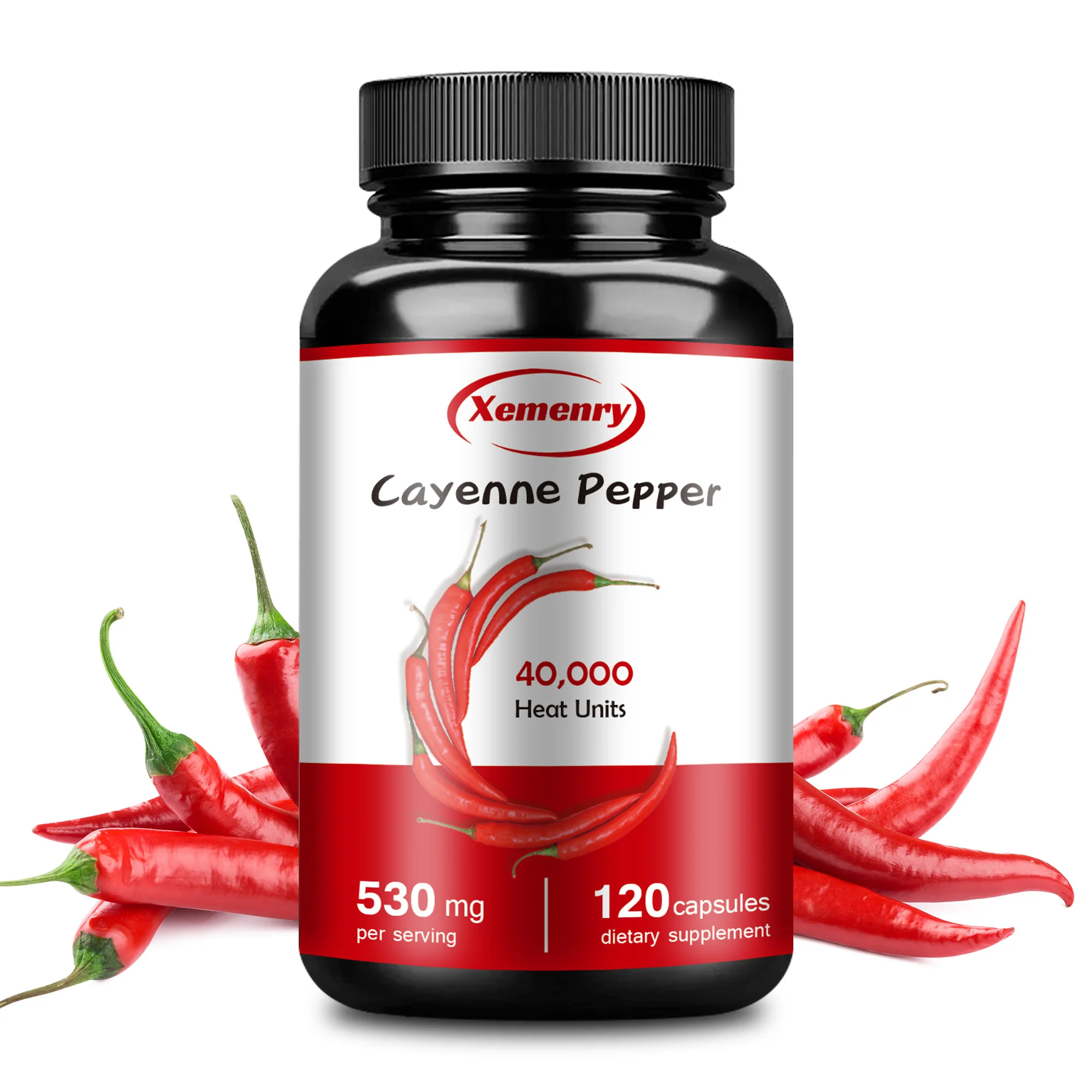 Cayenne Pepper 530mg - Promotes Blood Circulation, and Digestive Health, Supporting Cardiovascular Health - 120 Capsules