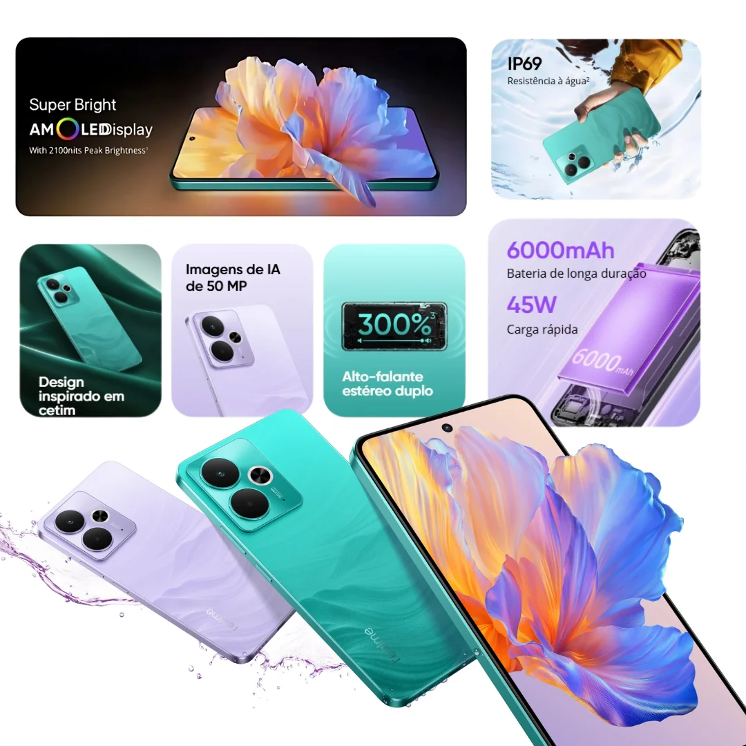 256GB Realme 14T 5G تخزين الهاتف الذكي 8GB RAM IP69 حماية 50MP كاميرا الأبعاد 6300 معالج الإصدار العالمي #2