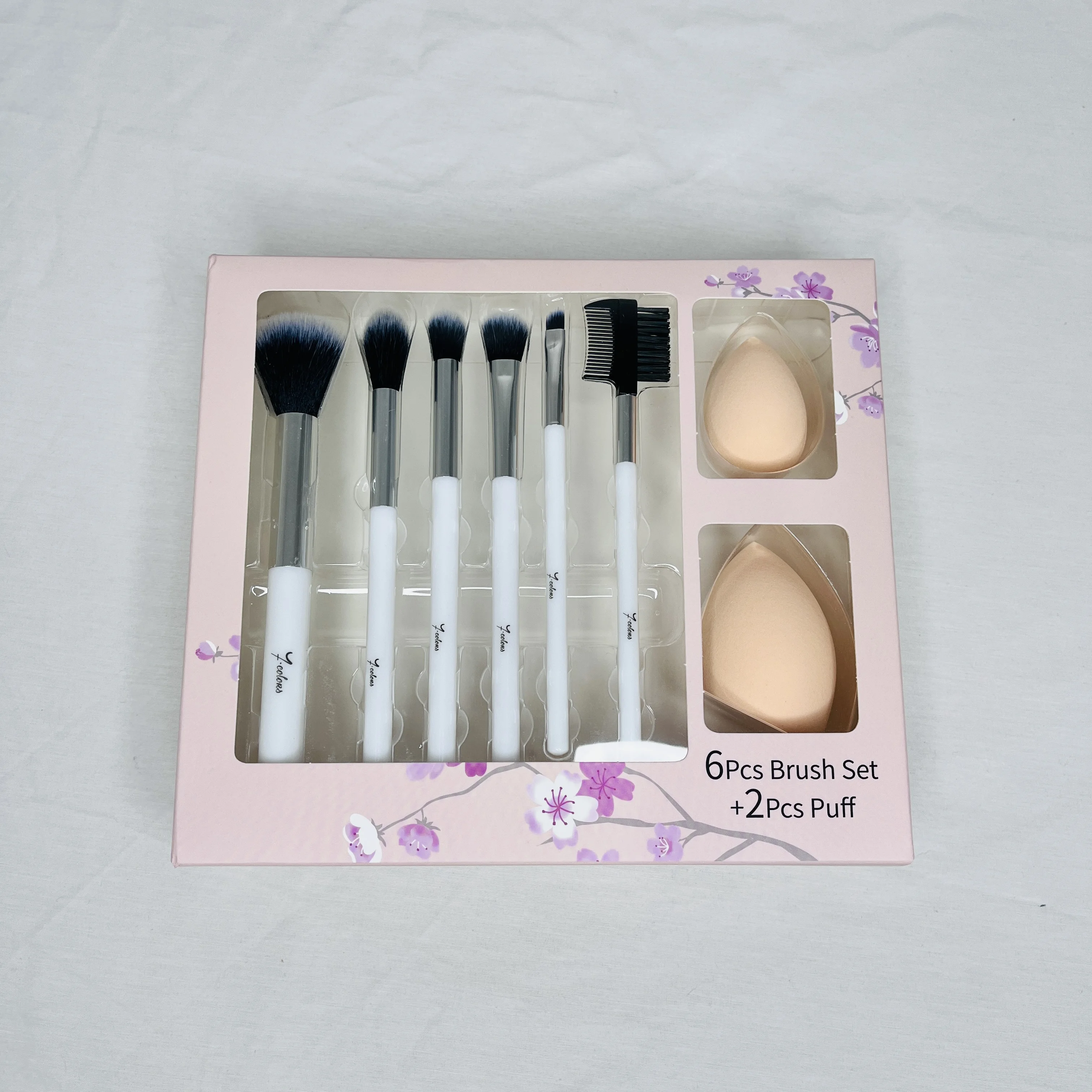 Kit Brush and Sponge 7 COLORS White 6 + 2 PCs