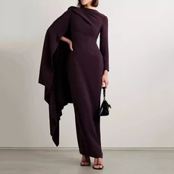 Msikoods Long Sleeve Cape Evening Dress Formal Occasions Elegant Wedding Party Dress Saudi Arabia Prom Dress 2026 Customized