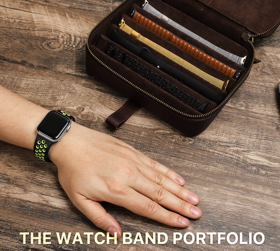 CONTACT'S FAMILY Luxuriöses Uhrengehäuse mit 6 Fächern, Aufbewahrungsbox, Uhrenarmband, tragbarer Reise-Organizer, Uhrenarmband, Werkzeugkoffer, Zubehör – Detail 1