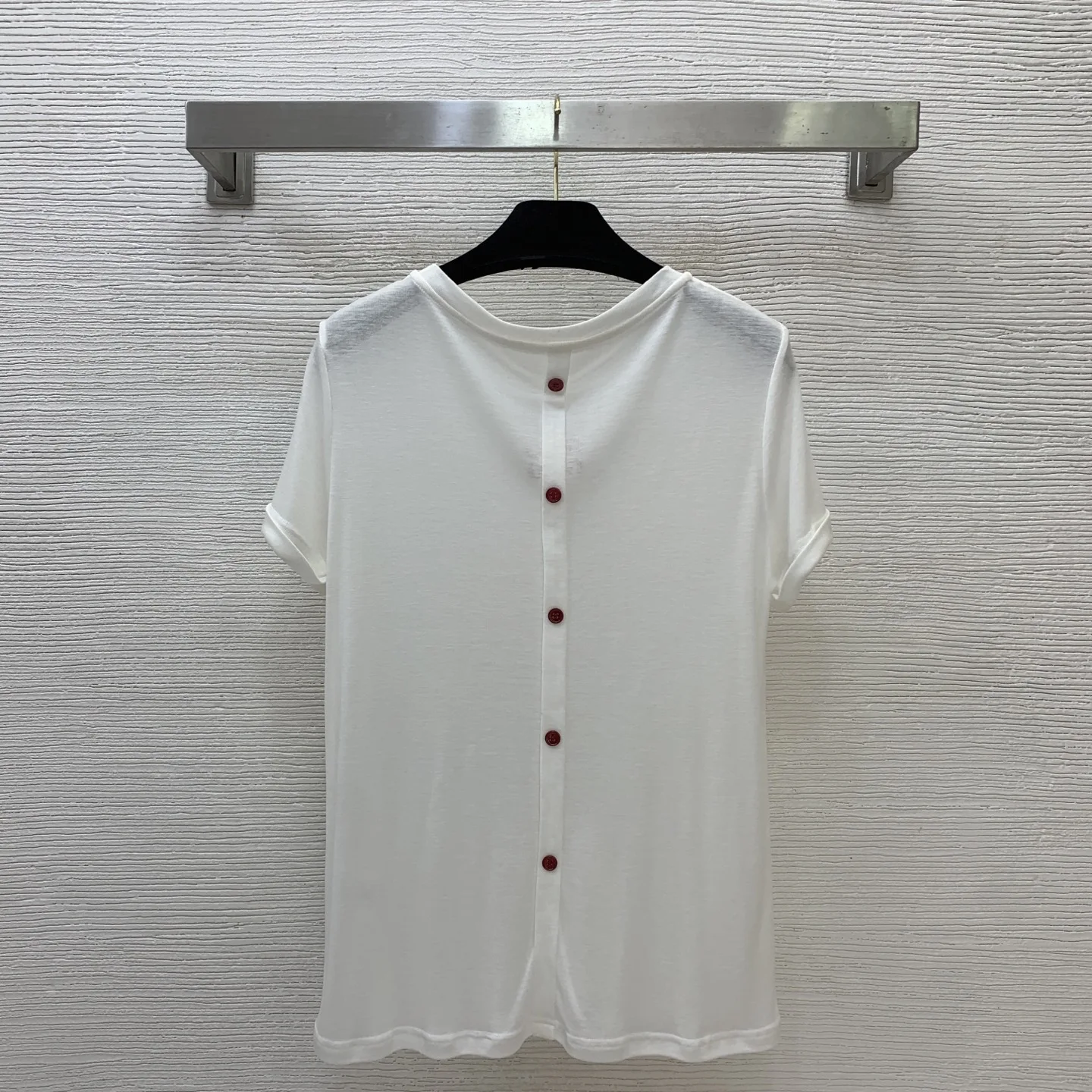 

2026 New Fashion Spring Vintage Color Block Slimming O-Neck Striped Half Sleeve for Women High Quality
