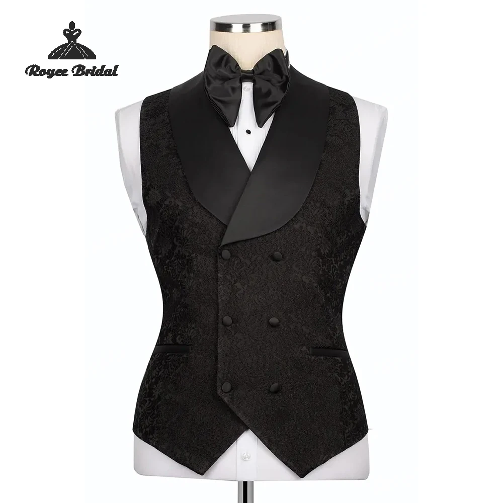 بدلة زفاف رجالية فاخرة من قماش الجاكار مكونة من ثلاث قطع 2026 بدلة سهرة للأعمال واحدة الصدر مخصصة trajes para hombre #3