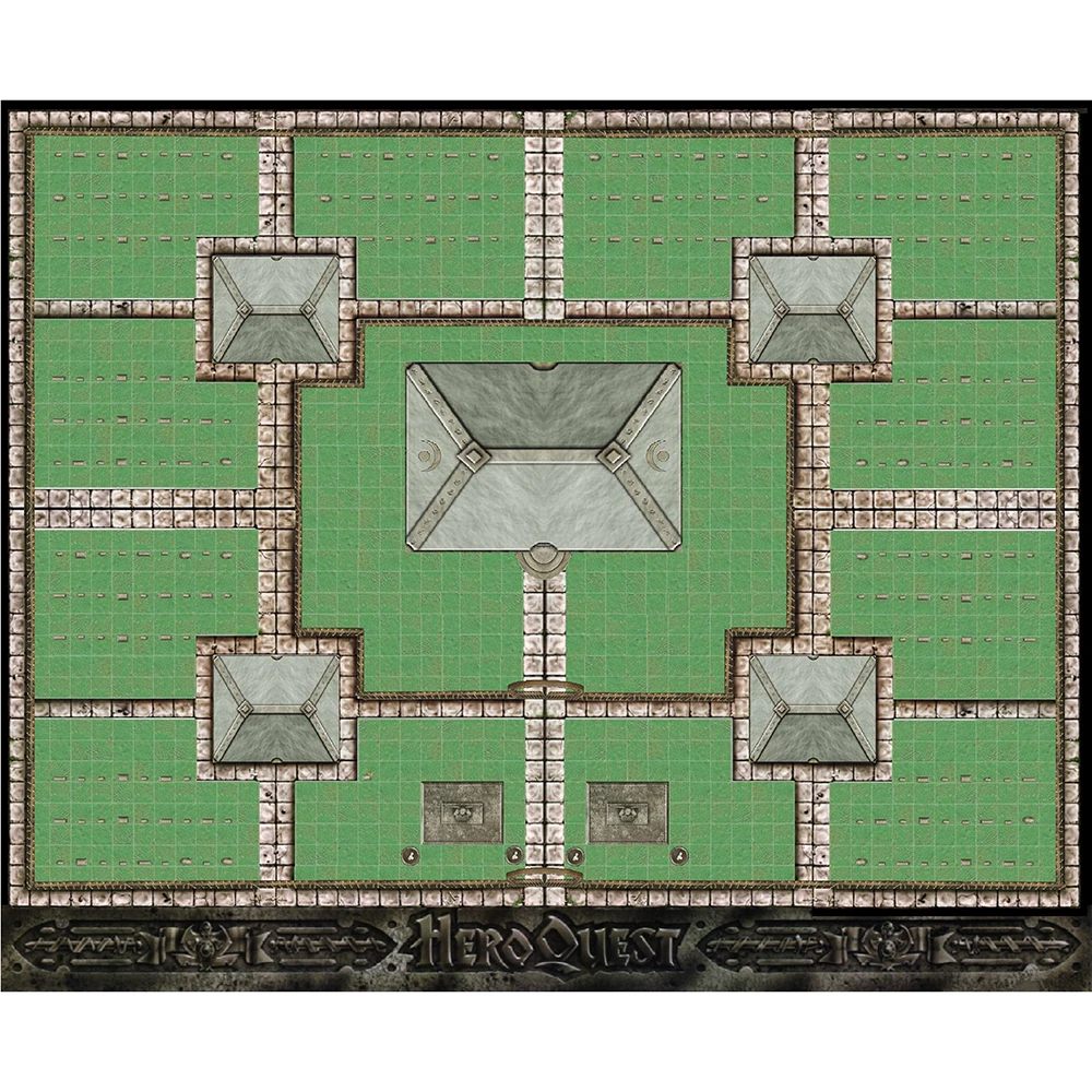 

Custom Big Playmat HeroQuest with Stitched Edges (Locked Edges Big Mousepad) Natural Rubber Board Games Pad 815x650mmCM