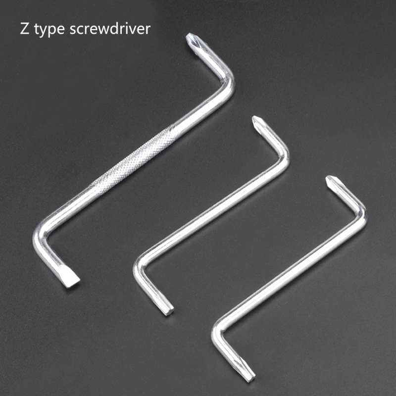 3pcs Z Type Phillips Slotted Screwdriver Offset Screwdriver Wrench Tip Screw Driver Double Head Turning Screwdrivers Repair Tool