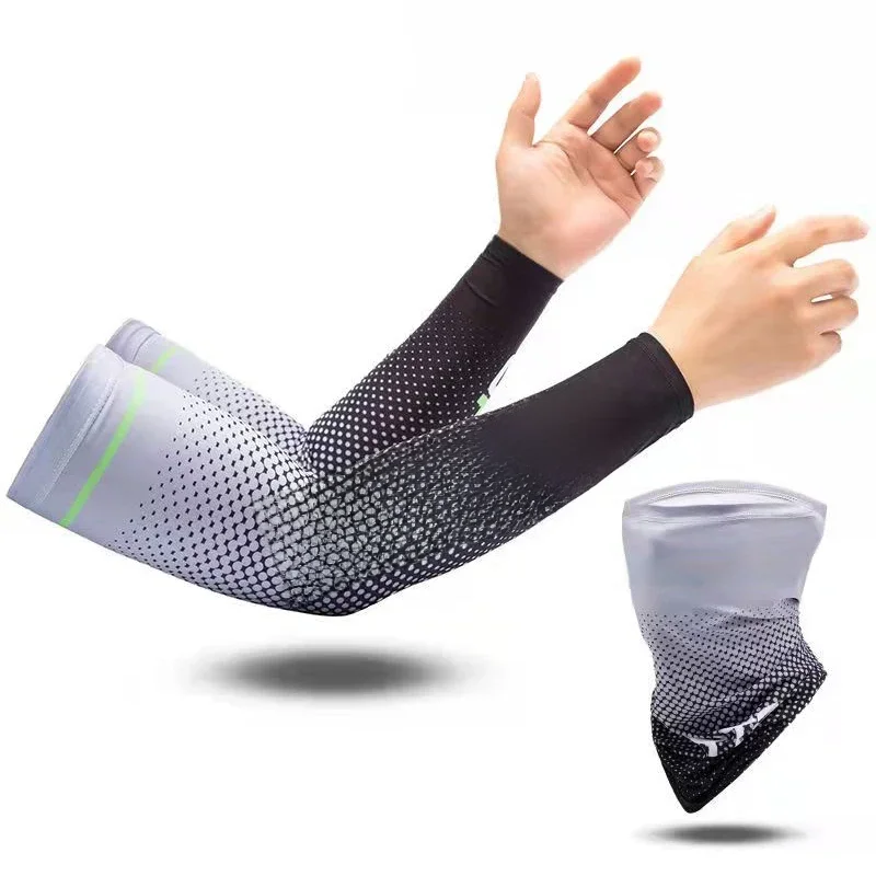 AliExpress New Ice Silk Sleeve Sunscreen Cuff UV Sun Protection Arm Sleeves  Anti-Slip Men Women Long Gloves Outdoor Cool Sport Cycling