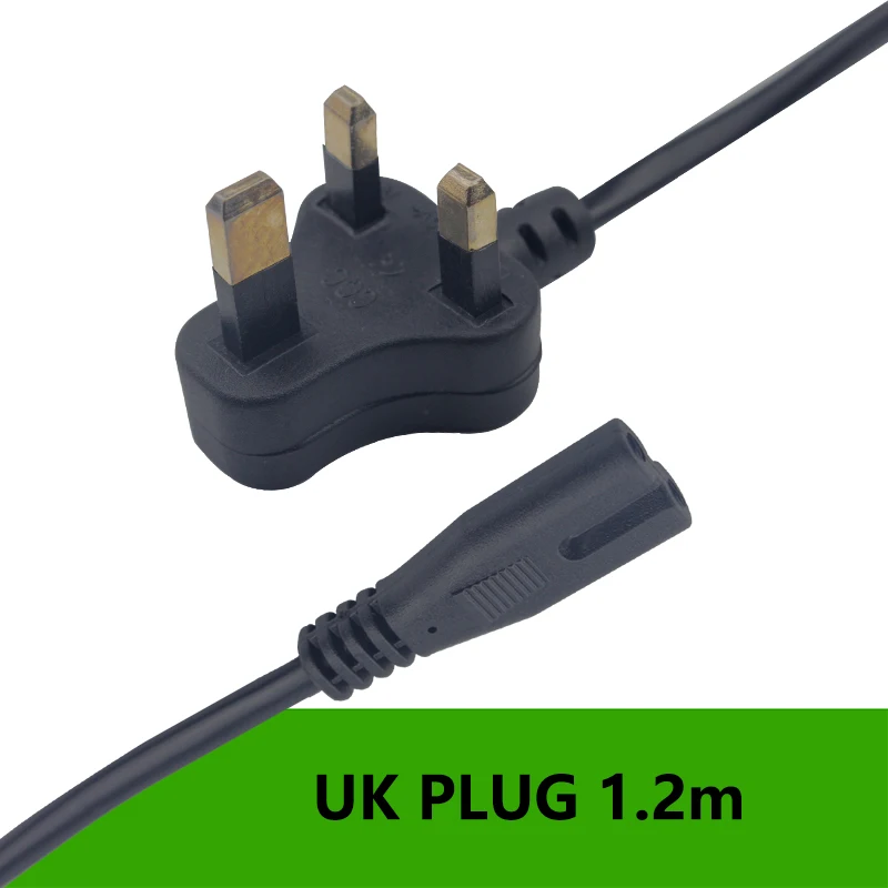 التيار المتناوب سلك الطاقة كابل الاتحاد الأوروبي/الولايات المتحدة/المملكة المتحدة 1.5 متر الشكل 8 تمديد خطوط للتلفزيون شاشة لاب توب محول XBOX 2 الشق أنثى التوصيل ذكر المقبس