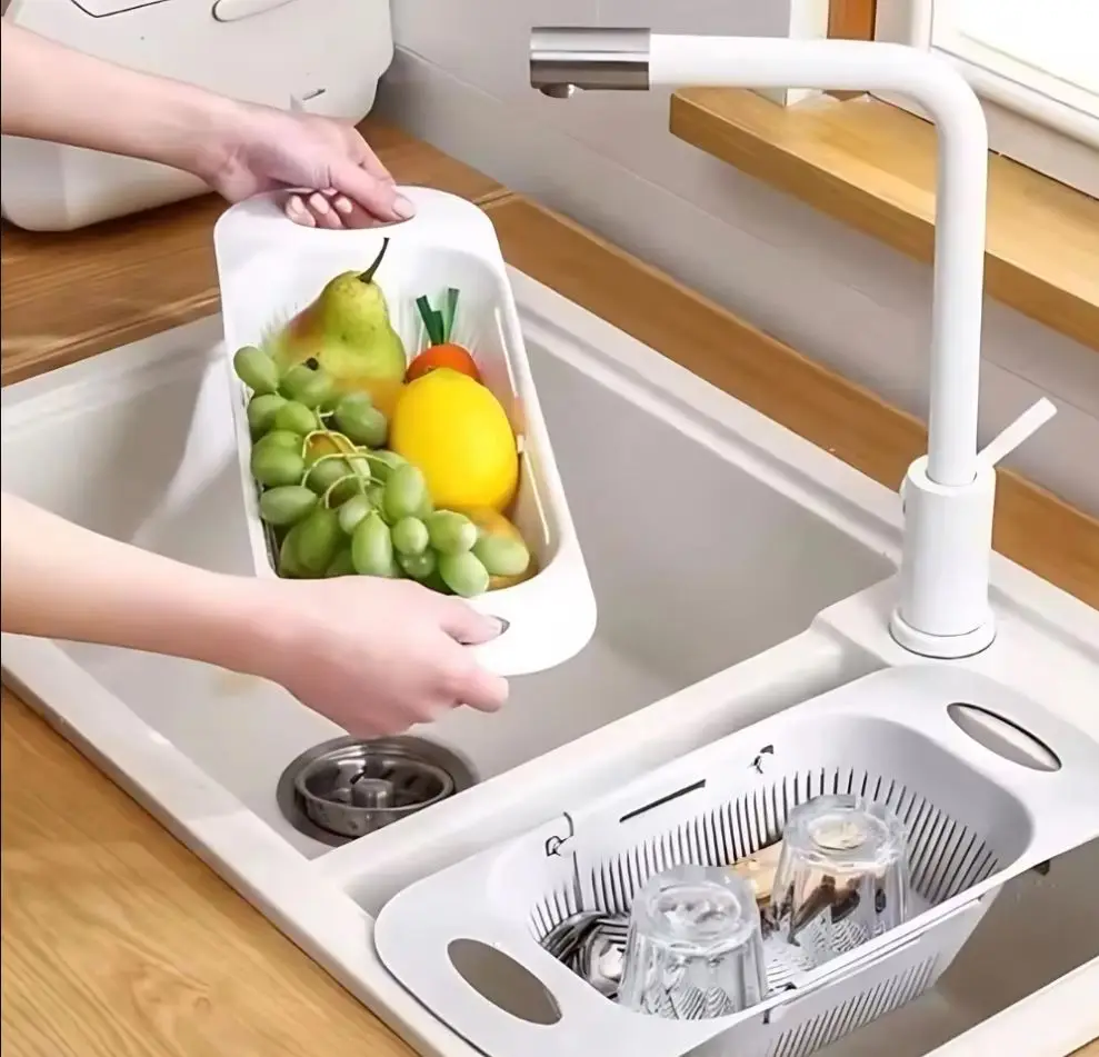 أدوات مائدة مصفاة Sia مع مقابض ، سلة قابلة للتعديل للطعام والخضر والفواكه وأدوات المائدة #2